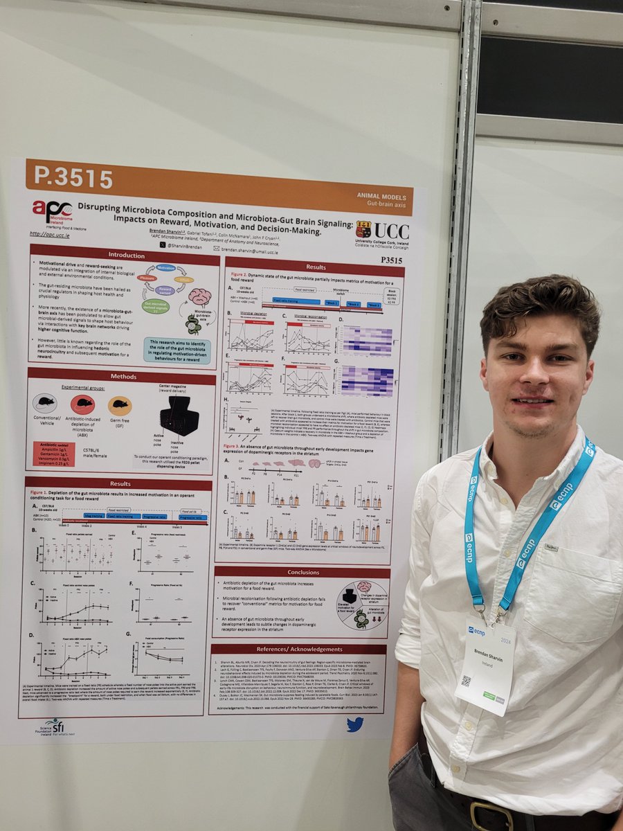 Brendan Sharvin (@sharvinbrendan) on Twitter photo Interested in the role of the gut microbiota in regulating motivated behaviour? Come check out my poster P3515 <a href="/ecnptweets/">ECNP</a> #ECNP2024 <a href="/jfcryan/">John F. Cryan</a> <a href="/Pharmabiotic/">APC Microbiome Ireland</a> Interested in the role of the gut microbiota in regulating motivated behaviour? Come check out my poster P3515 <a href="/ecnptweets/">ECNP</a> #ECNP2024 <a href="/jfcryan/">John F. Cryan</a> <a href="/Pharmabiotic/">APC Microbiome Ireland</a>