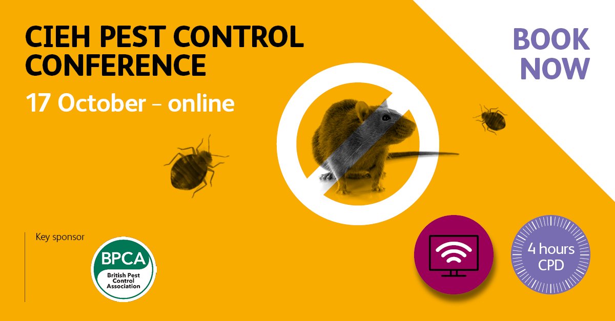 Chartered Institute of Environmental Health (@the_cieh) on Twitter photo Upgrade your #PestControl knowledge this October - join us for the latest policy and discussions on:
➡️ Glue Traps (Offences) Act 2022
➡️ How pests are causing medical
problems
➡️ Managing future risks and disease outbreaks
More info: bit.ly/3ZAZHkB
<a href="/britpestcontrol/">British Pest Control Association (BPCA)</a> Upgrade your #PestControl knowledge this October - join us for the latest policy and discussions on:
➡️ Glue Traps (Offences) Act 2022
➡️ How pests are causing medical
problems
➡️ Managing future risks and disease outbreaks
More info: bit.ly/3ZAZHkB
<a href="/britpestcontrol/">British Pest Control Association (BPCA)</a>