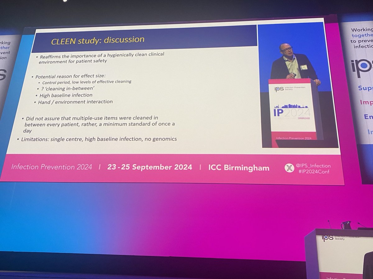Infection Prevention (@ipsrnd) on Twitter photo <a href="/1healthau/">Brett Mitchell</a> presenting on the findings of the CLEEN study demonstrating a reduction in #HCAI in association with increased cleaning of medical equipment <a href="/IPS_Infection/">IPS</a> #IP2024Conf <a href="/girlymicro/">Prof Cloutman-Green🕷 (Girlymicro@mindly.social)</a> <a href="/emrsa15/">Martin Kiernan</a> <a href="/DidierPittet/">Prof Didier Pittet</a> #infectionprevention #IPC <a href="/1healthau/">Brett Mitchell</a> presenting on the findings of the CLEEN study demonstrating a reduction in #HCAI in association with increased cleaning of medical equipment <a href="/IPS_Infection/">IPS</a> #IP2024Conf <a href="/girlymicro/">Prof Cloutman-Green🕷 (Girlymicro@mindly.social)</a> <a href="/emrsa15/">Martin Kiernan</a> <a href="/DidierPittet/">Prof Didier Pittet</a> #infectionprevention #IPC