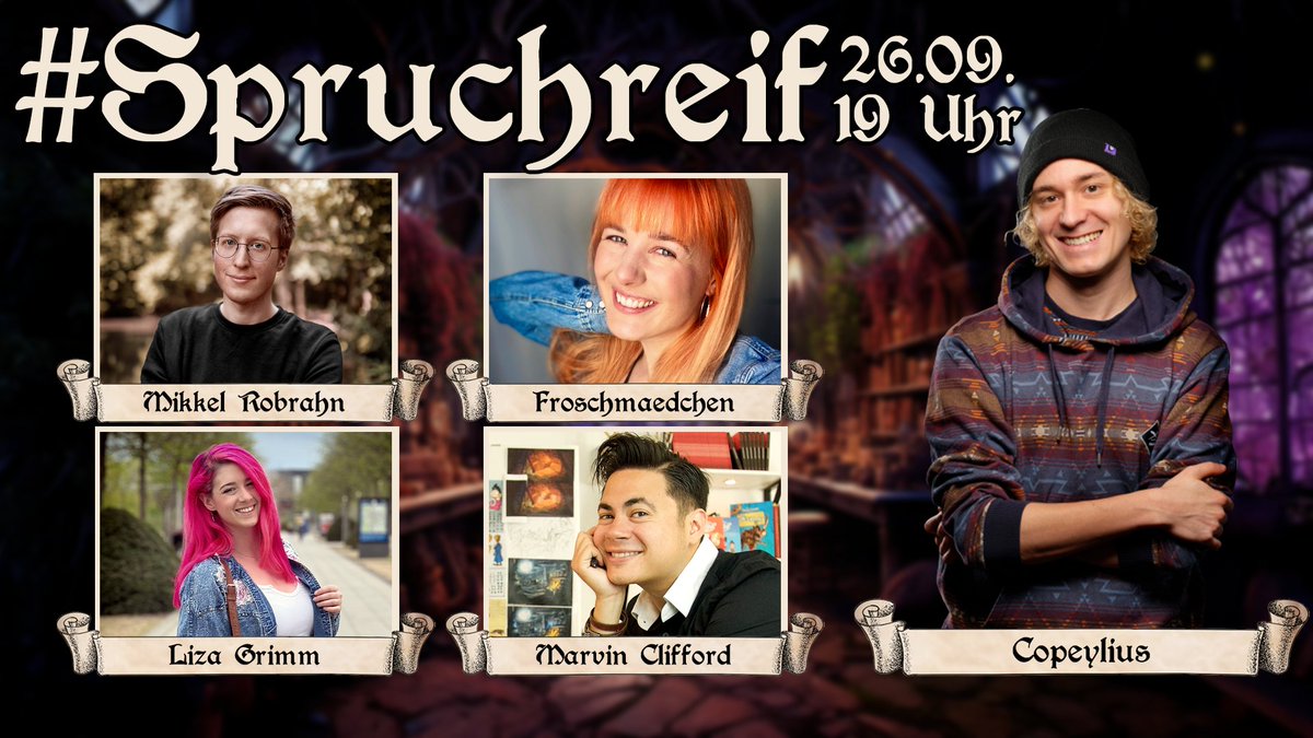 Es hat etwas gedauert, aber Spruchreif geht in die 3. Runde!
Vier Mutige machen sich am Donnerstag wieder auf die Suche nach den Herkünften alter Sprichwörter &amp; Redewendungen.
Live hier:
🔴 twitch.tv/lizagrimm
🔴 twitch.tv/froschmaedchen
🔴twitch.tv/copeylius