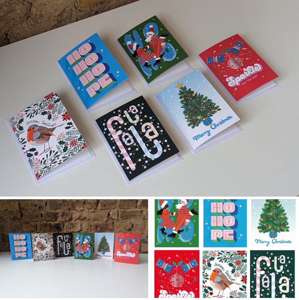 🎁 It's that time again! 6 new beautiful designs from fabulous female artists.

We raised an amazing £1250 for ALK Positive UK last year (thank you!)

£4 for a pack of 6 A6 cards (one of each design)
🇬🇧 Designed &amp; printed in the UK
♻️ Recycled card &amp; envelopes
🎄 Message inside:
