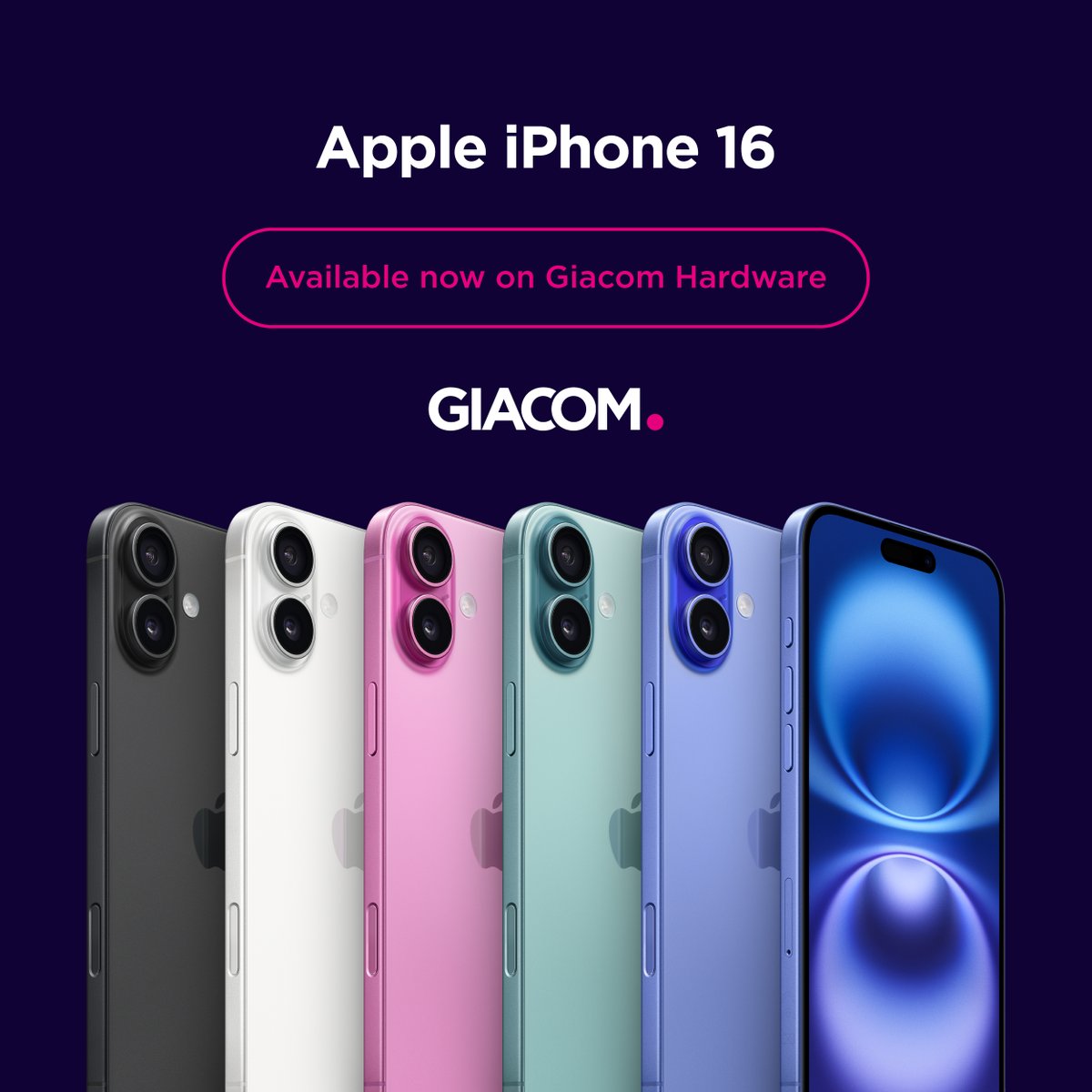 The iPhone 16 is here and it’s packed with features your business customers will love! Visit Giacom Hardware to discover pricing and availability today!

#WeAreGiacom