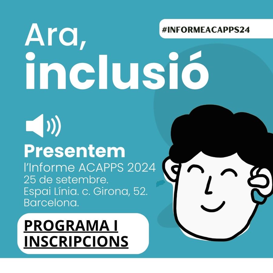 cocarmi's tweet photo. #agenda🦻 @federacioacapps presenta demà l'#InformeACAPPS24 que evidencia les situacions de #discriminació que viuen les persones amb #sordesa per manca d'#accessibilitat.
L'acte, amb subtítols, serà a l'@espailinia https://t.co/bbLJMdBc2T https://t.co/xvvKiwE6b5