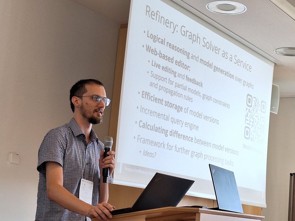 ftsrg_bme's tweet photo. Our PhD students, Attila Ficsor, Mondok Milán @mondokmilan, Dóra Cziborová, Zsófia Ádám @zsofi_adam and Levente Bajci @bajczilevi presented their work at the 16th Alpine Verification Meeting in Freiburg. Slides are available on the website: https://t.co/gcusTiv9A3 https://t.co/2Fo5gUMFSz