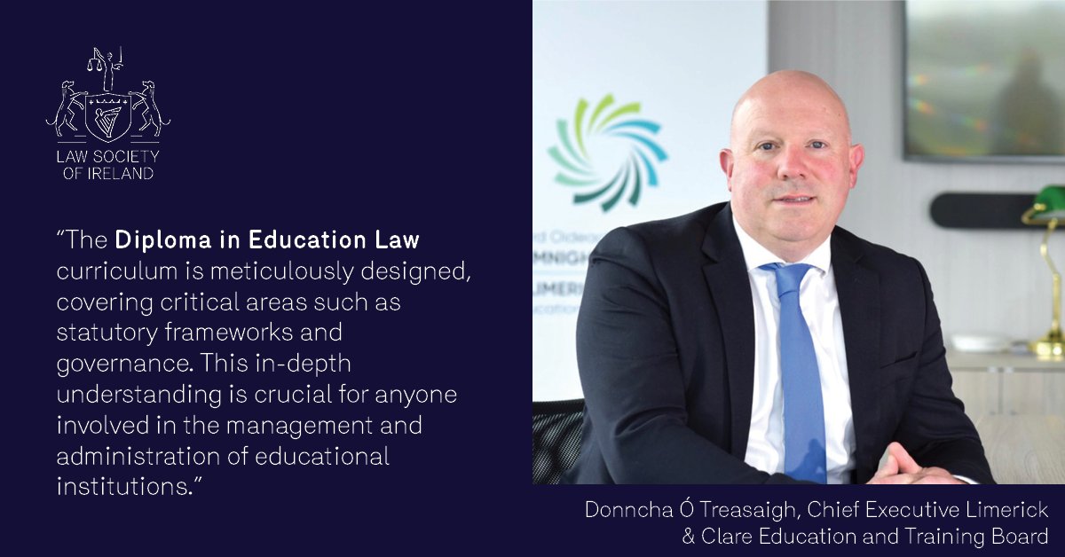 Lawyers and educators alike have benefited from our Diploma in Education Law. 

Find out more about the course and book your place here: lawsociety.ie/productdetails…