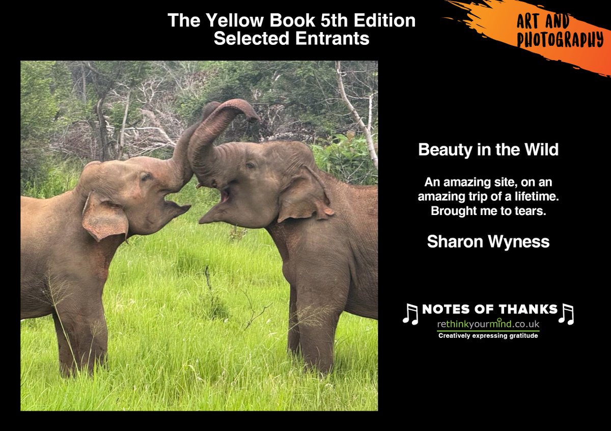Congratulations Sharon Wyness! 
Selected by the assessors to be published in the 5th edition of the creative wellbeing resource #TheYellowBook!

Enjoy them all👉 rethinkyourmind.co.uk/the-yellow-boo…

#NotesOfThanks to everyone for Creatively Expressing Gratitude to uplift &amp; inspire!