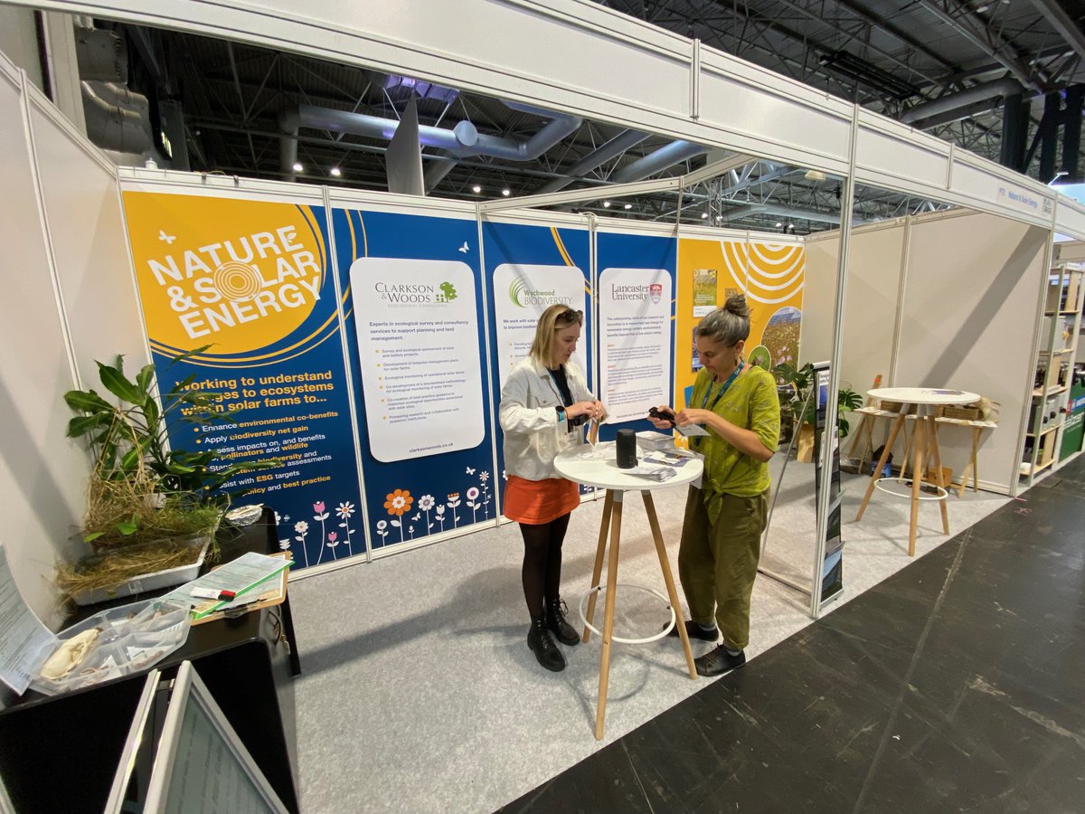 Energy Environment Interactions (@energy_environ) on Twitter photo We're at stand P73 (Hall 6) <a href="/SolarStorageUK/">Solar & Storage Live</a> talking about solar, nature, and everything ecology & biodiversity on solar farms!
Come talk to us between today and Thursday.
BNG, habitat creation, wildlife, soils...
<a href="/LancsUniLEC/">Lancaster Environment Centre</a>, Clarkson & Woods, Wychwood Biodiversity We're at stand P73 (Hall 6) <a href="/SolarStorageUK/">Solar & Storage Live</a> talking about solar, nature, and everything ecology & biodiversity on solar farms!
Come talk to us between today and Thursday.
BNG, habitat creation, wildlife, soils...
<a href="/LancsUniLEC/">Lancaster Environment Centre</a>, Clarkson & Woods, Wychwood Biodiversity