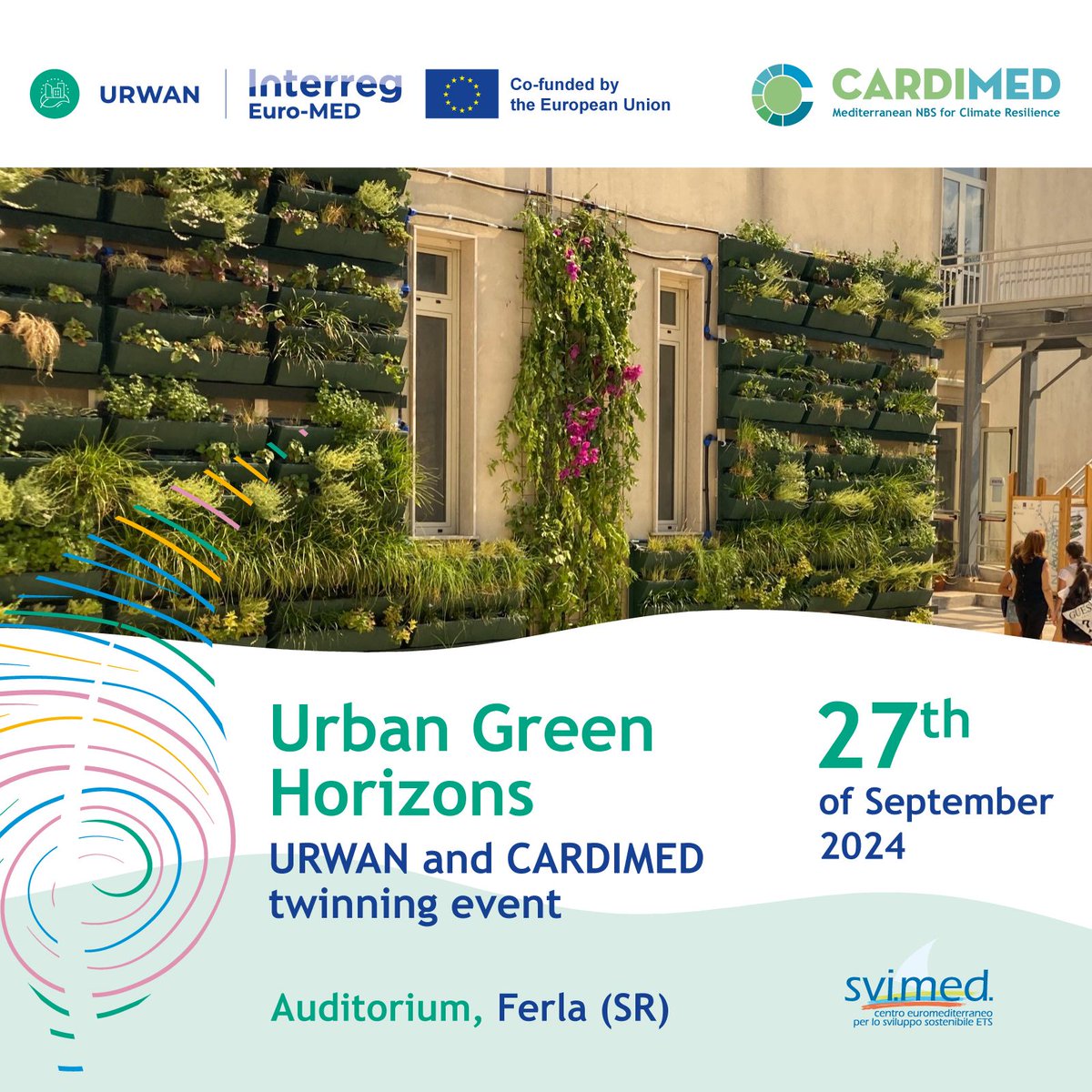 "Urban Green Horizons", Ferla, 27/09/24
An important twinning event between the #URWAN and #CARDIMED projects

Join us to explore the innovative "Wall2Water" green wall and discover new opportunities for collaboration across Mediterranean

urly.it/311337