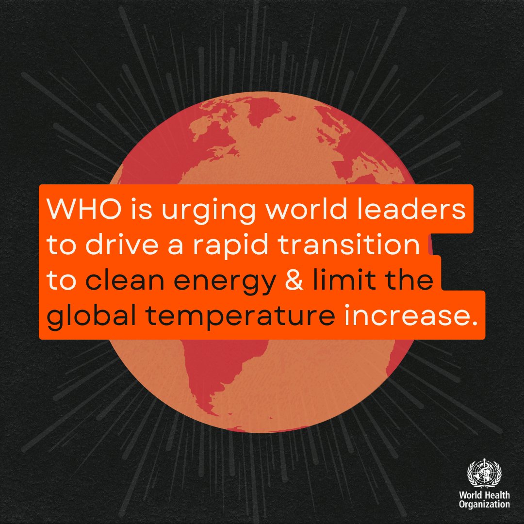 The climate crisis is a health crisis. 

The most effective action to slow and reverse #ClimateChange is transitioning to renewable energy and moving away from fossil fuels. 

Learn more 🔗bit.ly/3TFVSXs #UNGA79
