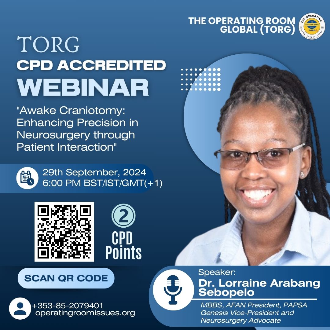 Lorraine Sebopelo (@lasebopelo) on Twitter photo Honoured to be presenting on Awake Craniotomy this weekend At The Operating Room Global (TORG)
<a href="/theORglobal/">The Operating Room Global</a>
<a href="/FutureAfroNS/">Future African Neurosurgeons</a> Honoured to be presenting on Awake Craniotomy this weekend At The Operating Room Global (TORG)
<a href="/theORglobal/">The Operating Room Global</a>
<a href="/FutureAfroNS/">Future African Neurosurgeons</a>