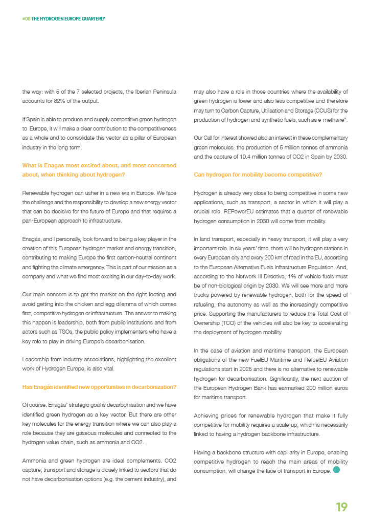 The new phase in🇪🇺gives great credibility to the future of #hydrogen, with a new <a href="/EU_Commission/">European Commission</a> &amp; <a href="/Teresaribera/">Teresa Ribera</a> as Executive VP for the Clean, Just and Competitive Transition. Competitiveness will also be supported by #H2 networks with🇪🇸at the forefront, as I share with <a href="/H2Europe/">Hydrogen Europe</a>