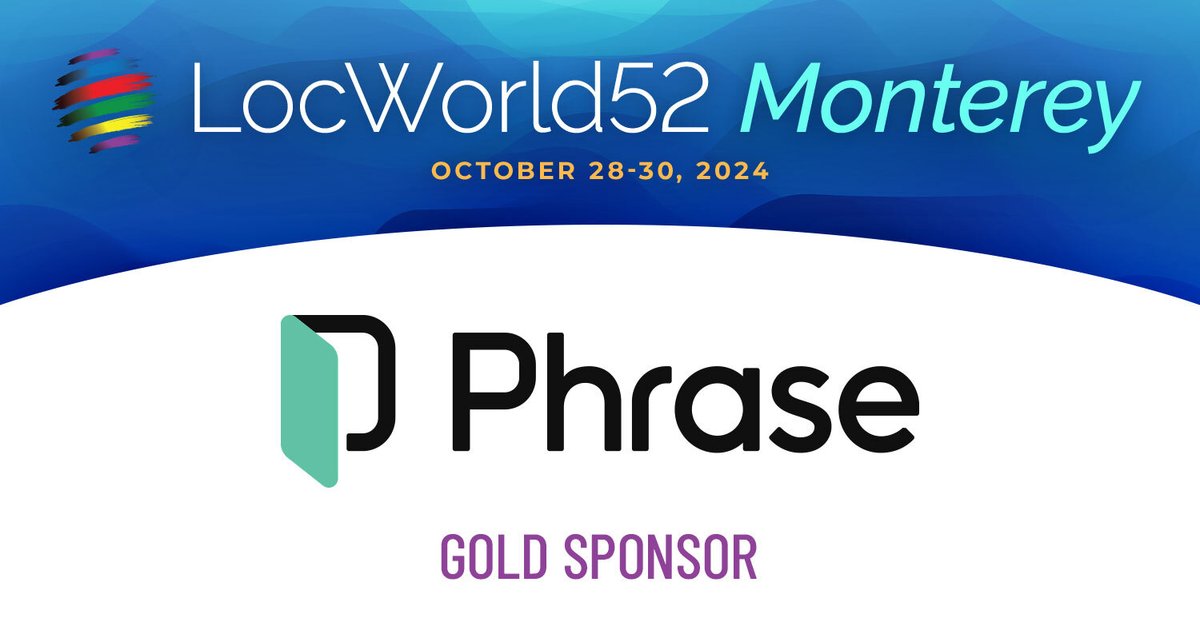 Phrase (@phraseplatform) on Twitter photo <a href="/LocWorld/">Localization World</a> US: 'AI and Beyond' is heading to Monterey this year, and we’re excited to be a Gold Sponsor.
Whether you're looking for innovative loc solutions or just curious, stop by for a chat at booth #206
Visit our LocWorld page for all the details: phrase.com/events/locworl… <a href="/LocWorld/">Localization World</a> US: 'AI and Beyond' is heading to Monterey this year, and we’re excited to be a Gold Sponsor.
Whether you're looking for innovative loc solutions or just curious, stop by for a chat at booth #206
Visit our LocWorld page for all the details: phrase.com/events/locworl…