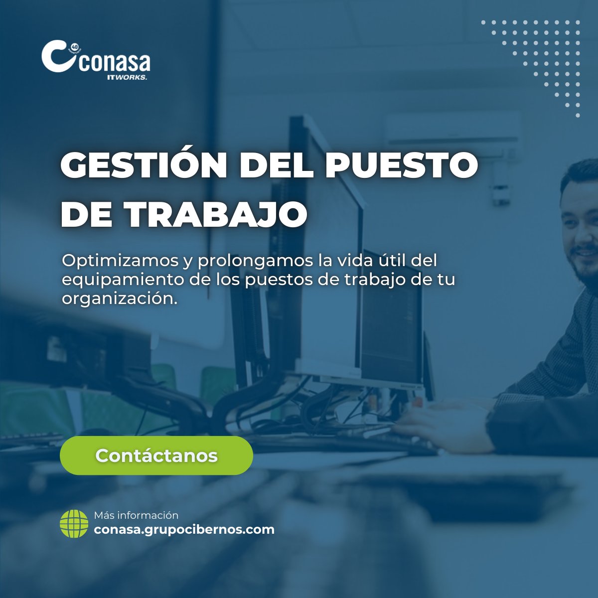 ¿Sabías que puedes renovar tu infraestructura tecnológica sin cambiar tus equipos? 💻 En #Conasa, optimizamos la vida útil de tus equipos con nuestra solución #GestiónDelPuestoDeTrabajo. 👉Descubre más: hubs.la/Q02QzQYq0