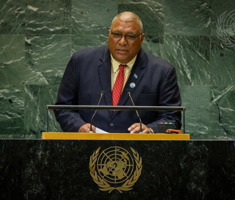 FijiMissionUN's tweet photo. The President of the Republic of Fiji, His Excellency Ratu Wiliame Katonivere delivered Fiji’s 🇫🇯 National Statement  at the Summit of the Future during 79th United Nations General Assembly (UNGA) in New York.

His Excellency emphasized the importance of global collaboration through a multilateral system that includes non-state actors, the private sector, and all members of society

#UNGA79 #Fiji #SOTF