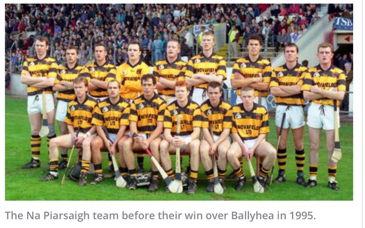 HurlingHistory's tweet photo. On this day in 1995 @NaPiarsaighCork were crowned @OfficialCorkGAA County Senior Hurling champions for the 2nd time in their history after defeating @AvondhuGAA side Ballyhea in the Final at @PaircUiCha0imh #corkhurlinghistory 🟨⬛️ https://t.co/vHrc7eiHeV