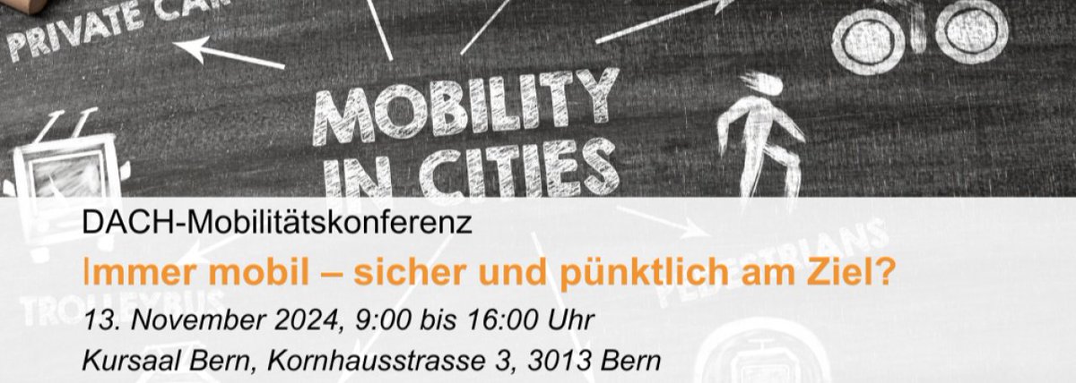 🚊🚘🚦 Am 13.11.24 findet in Bern die DACH-Mobilitätskonferenz  statt unter dem Motto «Immer mobil – sicher und pünktlich am Ziel?» Die <a href="/Hauptstadt_CH/">Hauptstadtregion</a> ist Patronatspartnerin der Veranstaltung. 
<a href="/asut_ch/">asut</a> 
hauptstadtregion.ch/veranstaltunge…