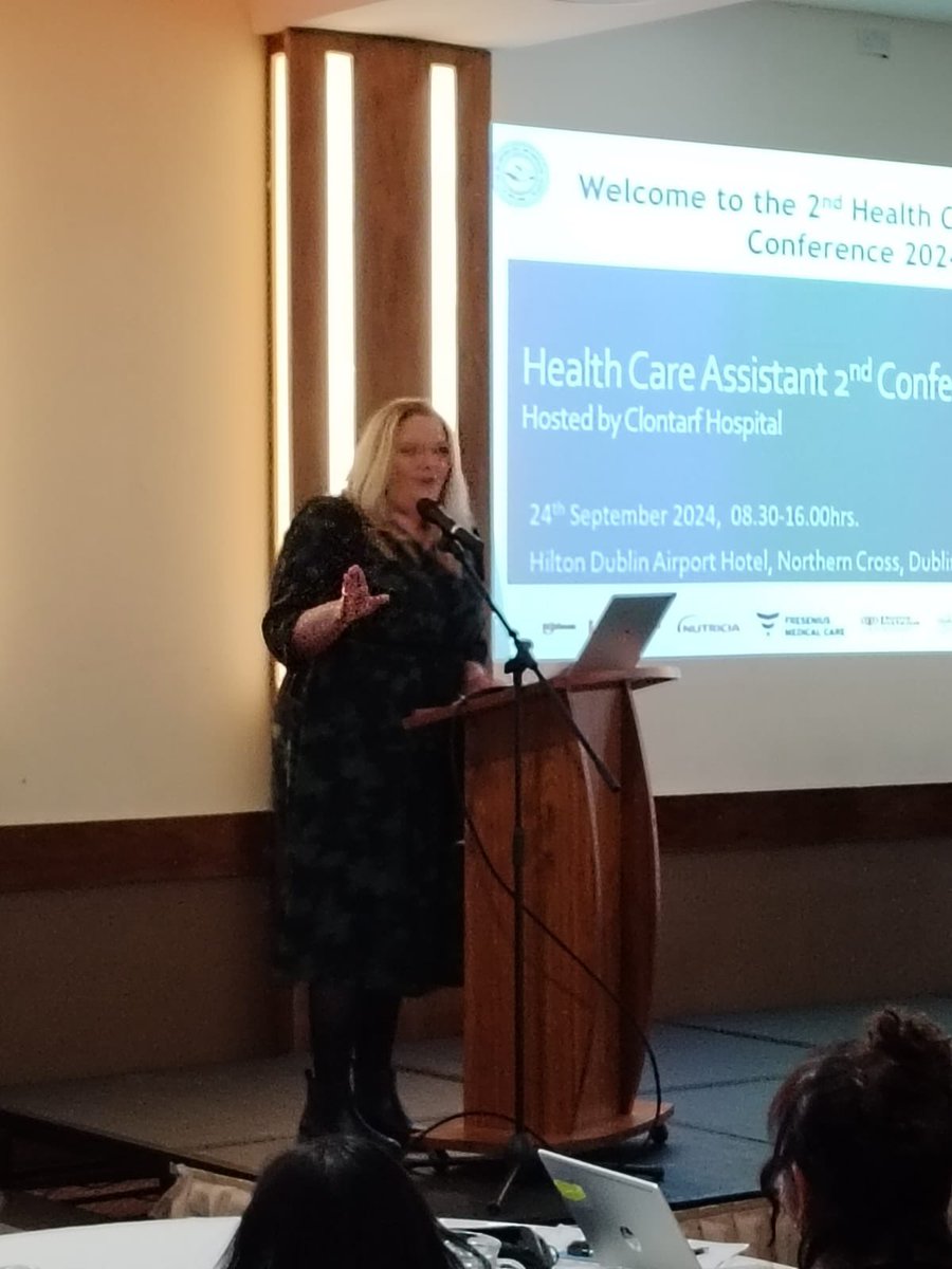 IOHClontarf's tweet photo. Our Director of Nurisng @cirdowling making the opening address at our 2nd Health Care Assistant Conference this morning. Key message for all our HCA’s ‘We Value you, your managers and team value you, the Patient’s and Service Users certainly value’ #HCAEducation https://t.co/iI7Z55JbaS
