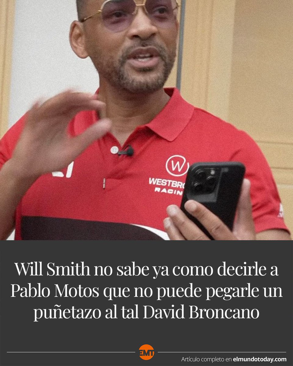 Will Smith no sabe ya como decirle a Pablo Motos que no puede pegarle un puñetazo al tal David Broncano  elmundotoday.com/2024/09/will-s…