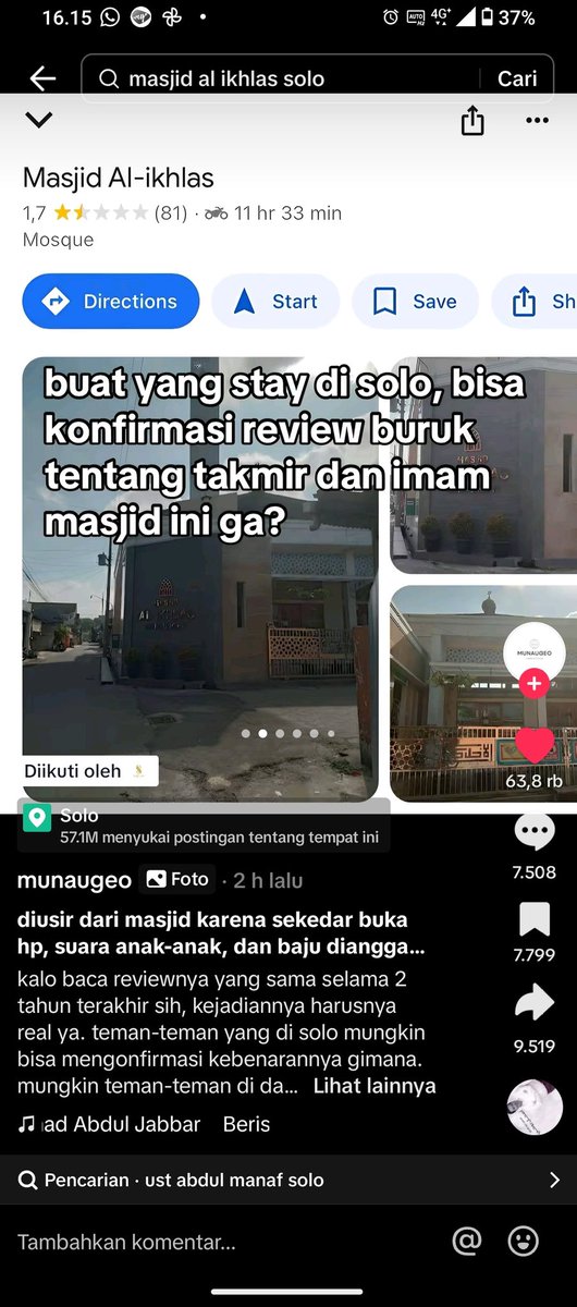 elrizkyy's tweet photo. @salimafillah ustadkuu, tolong disamperin masjid yang viral di Mendungan Sukoharjo. Udah 1.7 JT views ini. https://t.co/Vp9qztN45y https://t.co/TaFErPB7jI