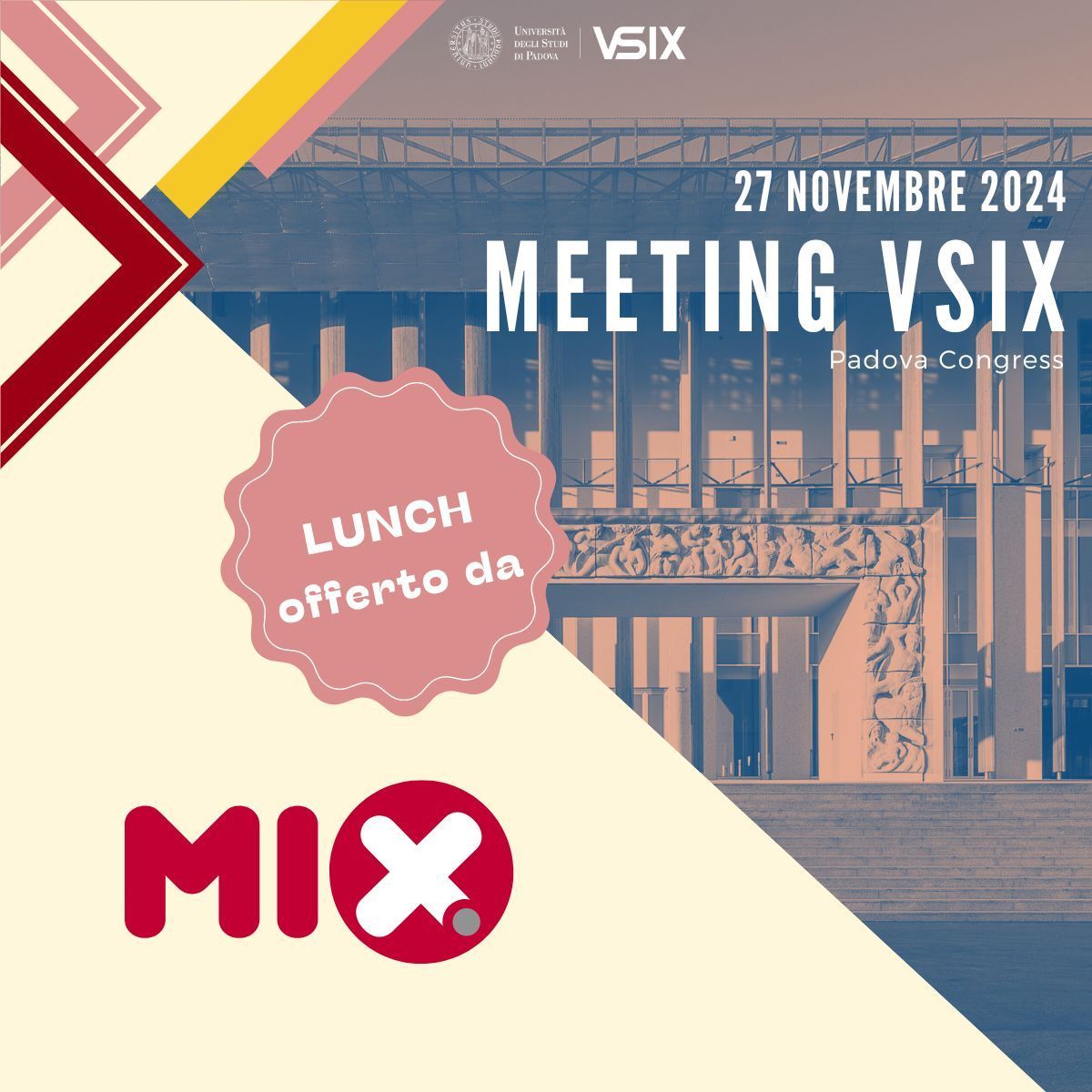 🍽️ Siamo felici di annunciare che il pranzo del #MeetingVSIX sarà offerto da <a href="/MIX_exchange/">MIX_IT</a>!
🚀 Se anche tu vuoi promuovere la tua azienda, scrivici a segreteria.vsix@unipd.it per conoscere tutti i dettagli, la disponibilità è limitata!
#internet #ixp #networking #sponsorship #tlc