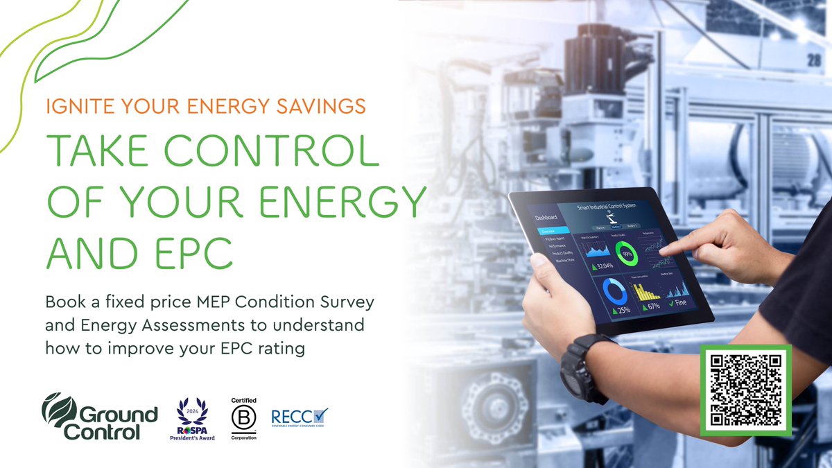 GroundControlGC's tweet image. Our MEP condition survey and Energy Assessment is the first step to improving your EPC rating and energy efficiency.

Receive a prioritised report outlining the changes you can make to take control of your energy usage and spending.

Take the first steps⬇️
ground-control.co.uk/gc-energy-solu…