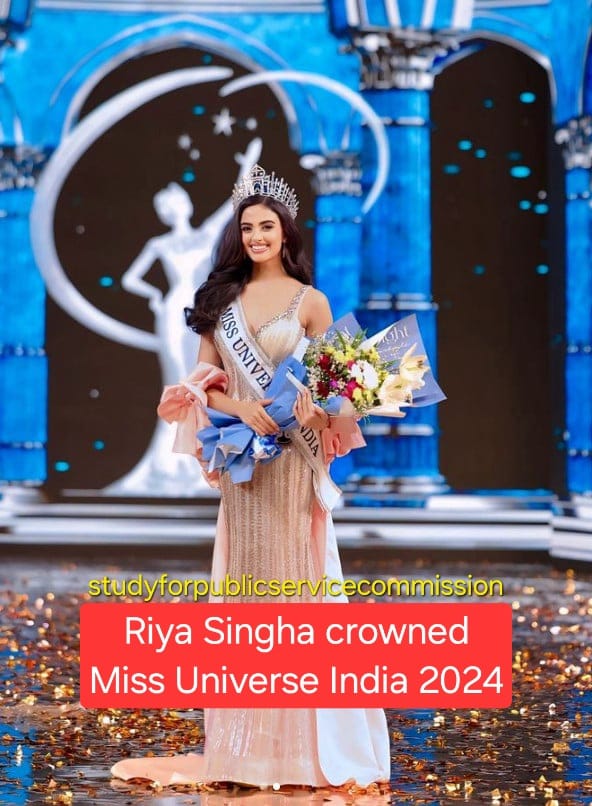 Study4PSC's tweet image. Rhea Singha has been crowned Miss Universe India 2024, and she will now represent India at the global Miss Universe 2024 pageant. The grand finale of Miss Universe India 2024 was held on Sunday in Jaipur.

#RheaSingha #MissUniverseIndia2024 #s4psc #studyforpublicservicecommission
