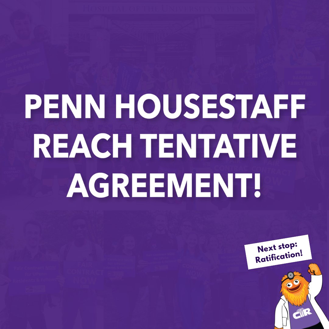 cirseiu's tweet photo. THAT'S RIGHT- The residents and fellows at @PennMedicine just made history by becoming the first doctors in Pennsylvania to reach a TA on a union contract!

Because when we fight together, YOU BETTER BELIEVE WE WIN! 💪💜

#UnionsBelongAtPenn #1u https://t.co/wqCrB939pU