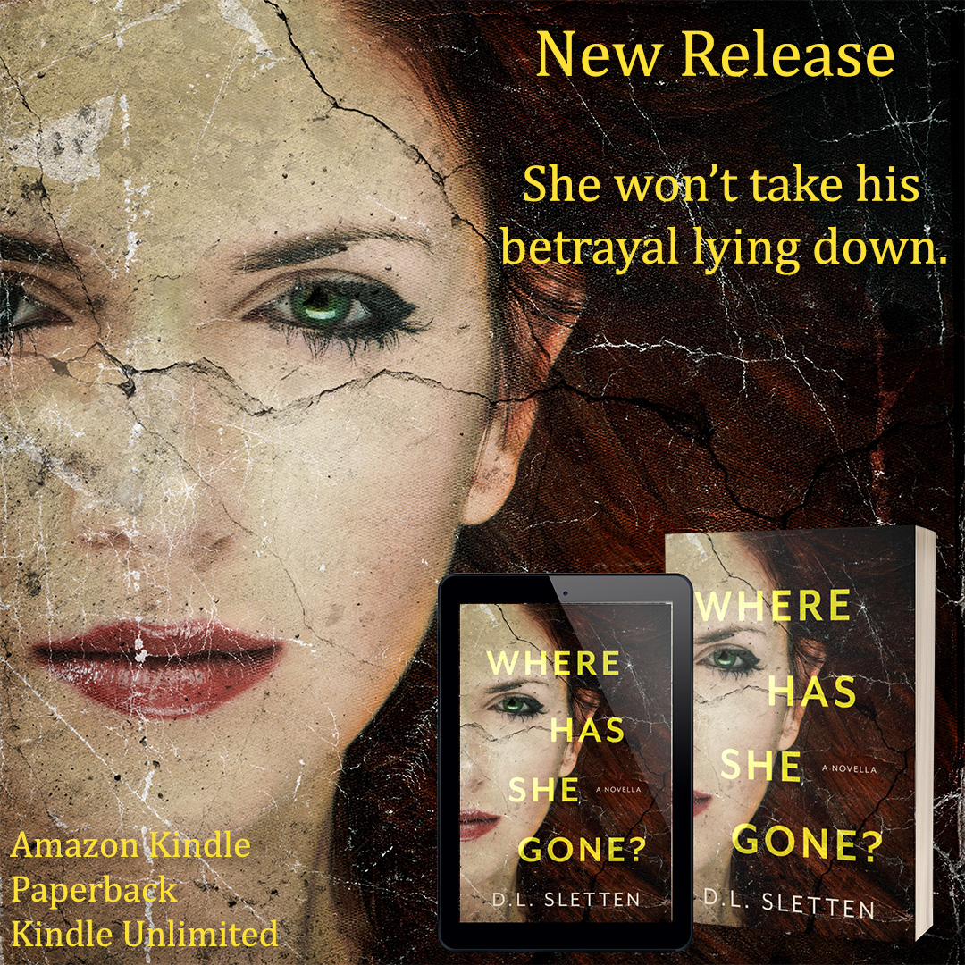 DLSlettenAuthor's tweet photo. Release Day! WHERE HAS SHE GONE? by D. L. Sletten - When Jessi begins to suspect her husband isn’t faithful to her, she has to decide: save her marriage or punish those who have hurt her. 
Amazon Kindle, Paperback + Kindle Unlimited: https://t.co/k6EAvJ3CLC
#NewRelease #suspense https://t.co/KUgbYU8Zzd