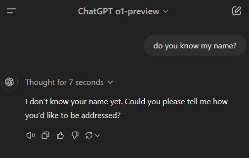 spidolster's tweet photo. @OpenAI So, 7 seconds of thinking but no name recall… Is this a privacy feature or a glitch? Genuinely curious, @OpenAI  Because even GPT-4o mini could remember it instantly. https://t.co/E15czc1OYB