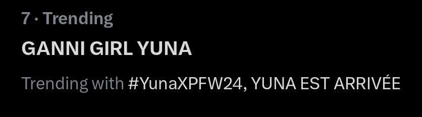 Our Queenka now trending at #7 🥹 

GANNI GIRL YUNA
#YunaXPFW24 #ParisFashionWeek #GANNI <a href="/ITZYofficial/">ITZY</a>