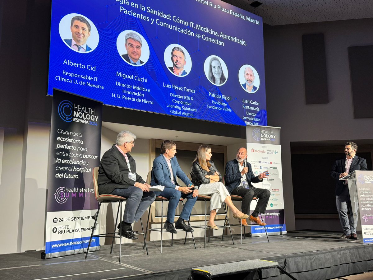 "La Tecnología en la #Sanidad, #Medicina, Aprendizaje, #Pacientes y #Comunicación se conectan" es el título de la mesa en la que hoy he participado en #Healthnology España 2024, en el Hotel Riu Plaza España de Madrid.