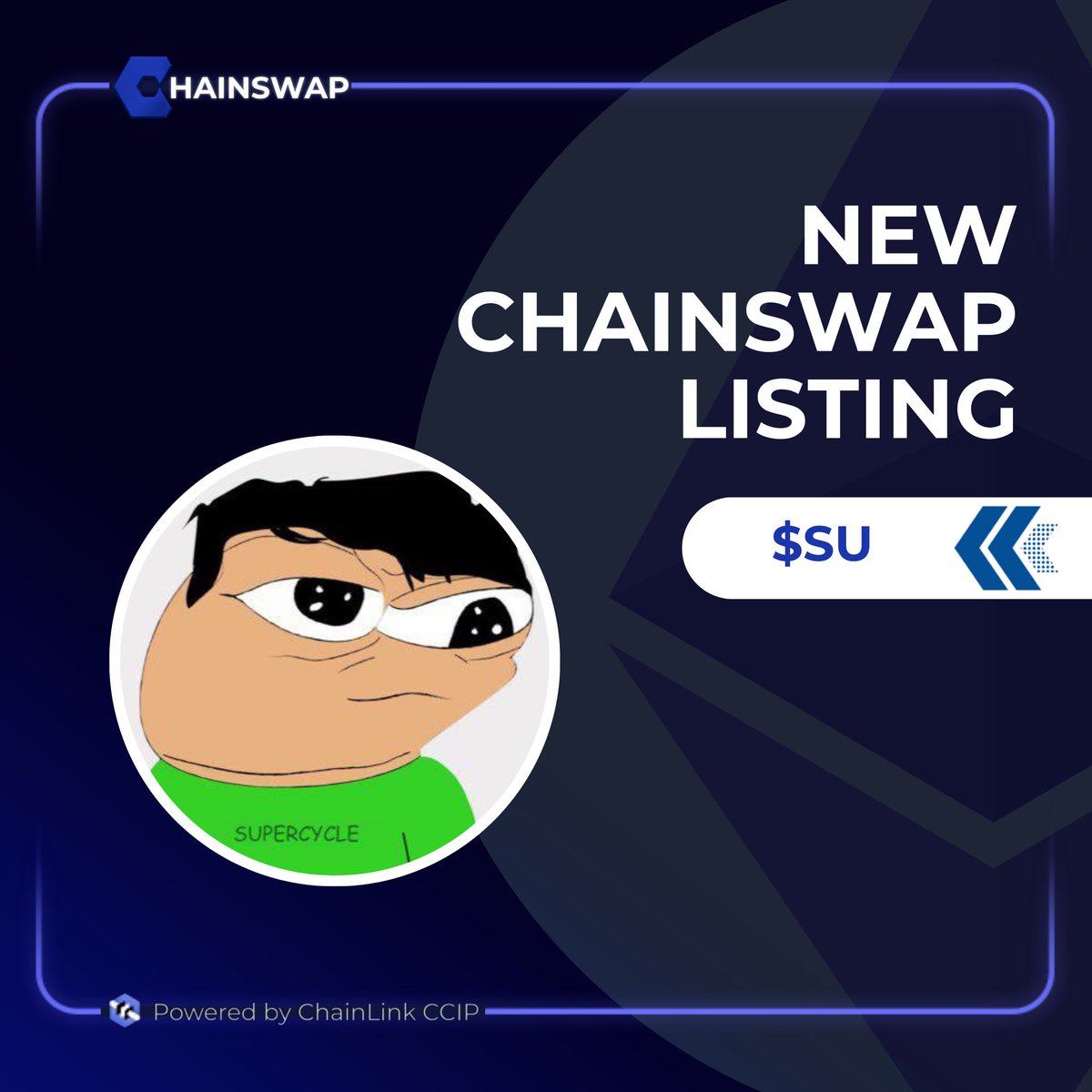 New Listing Announcement 

<a href="/SmolSuETH/">smol $SU</a> Is Now Listed On #ChainSwap 

Discover $SU, now featured in the listed tokens section!

While any compatible token can be traded on ChainSwap by simply searching its contract address, getting listed enhances your project's exposure and