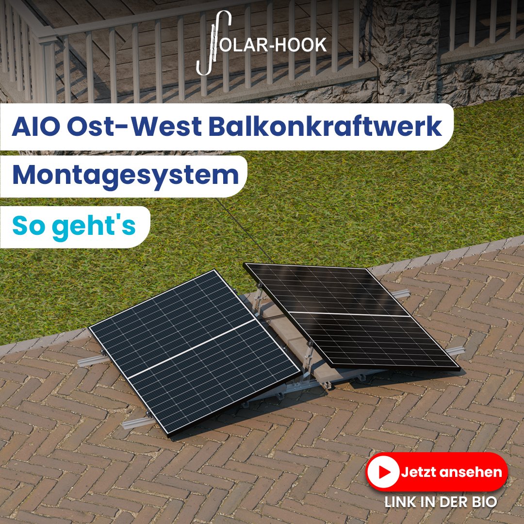 🌞 Entdecken Sie das All-in-One-Montagesystem für Ihr Balkonkraftwerk! 🌞

Schauen Sie das Video und erfahren Sie Schritt für Schritt die Installation des Flachdach AIO Ost-West Montagesystems!

Jetzt ansehen: youtu.be/SeTz-mfMZdg
Bestellen: solar-hook-etm.de/produkt/all-in…