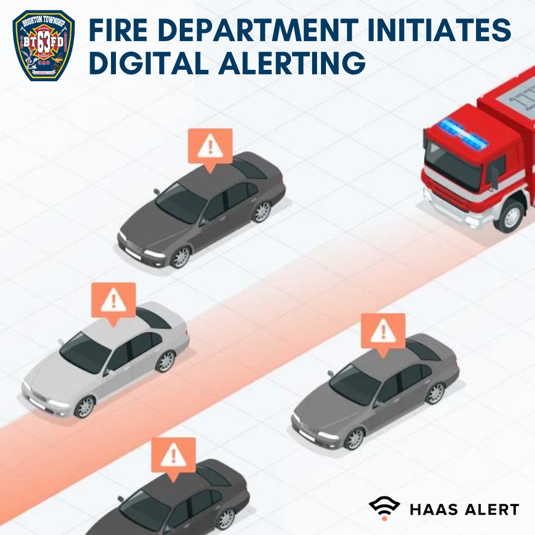 To increase safety while responding to emergency incidents and while on scene of emergencies, the Brighton Township Volunteer Fire Department has recently partnered with HAAS Alert digital alerting.