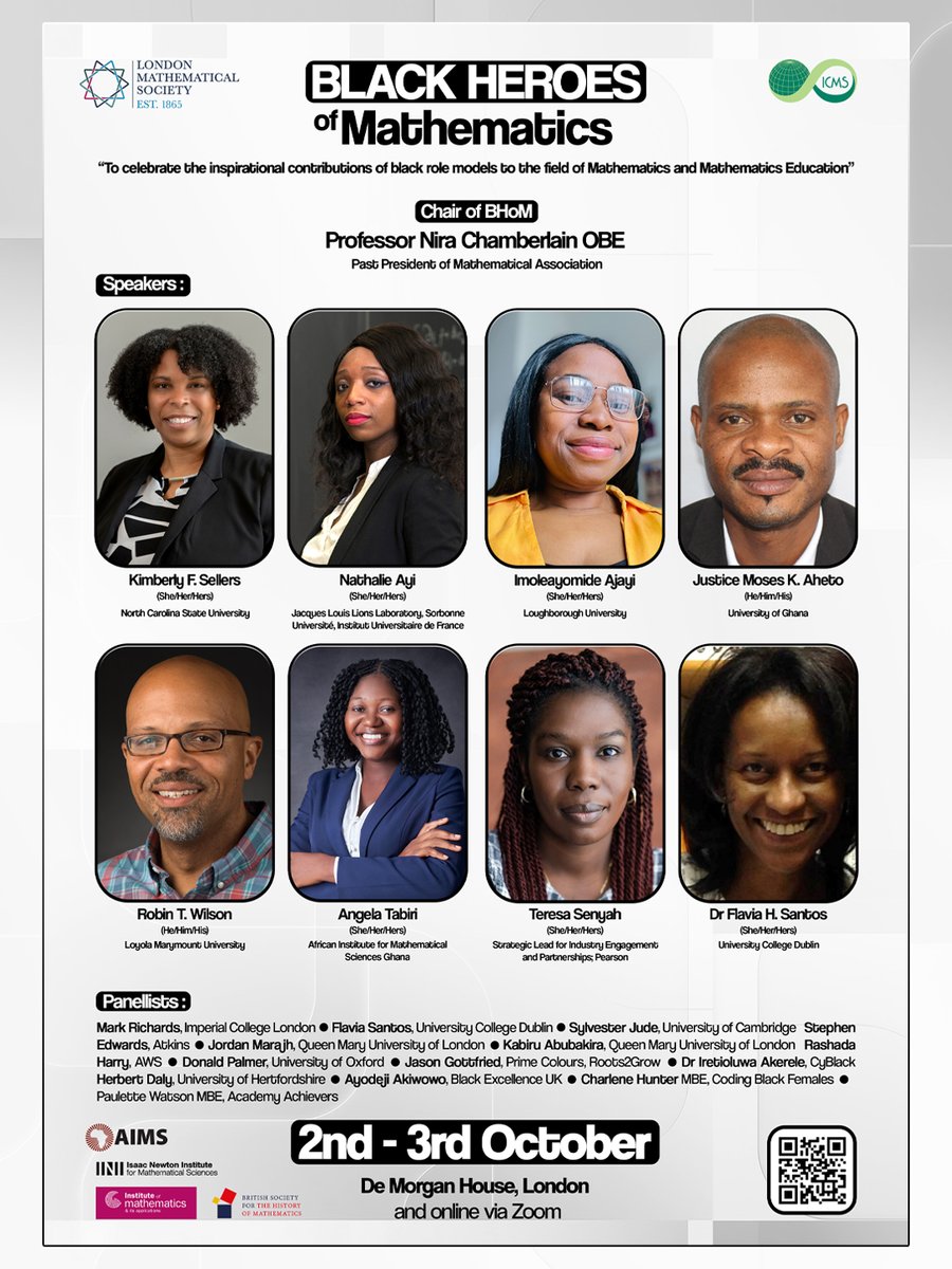 ICMS (@icms_edinburgh) on Twitter photo Join us for the Black Heroes of Mathematics Conference (BHOM24) next week!
<a href="/IMAmaths/">IMA</a> <a href="/AIMS_Next/">African Institute for Mathematical Sciences (AIMS)</a> <a href="/LondMathSoc/">London Mathematical Society</a> <a href="/Mathematical_A/">The Mathematical Association</a> <a href="/ch_nira/">Professor Dr Nira Chamberlain OBE PhD HonDSc 🇯🇲</a> Join us for the Black Heroes of Mathematics Conference (BHOM24) next week!
<a href="/IMAmaths/">IMA</a> <a href="/AIMS_Next/">African Institute for Mathematical Sciences (AIMS)</a> <a href="/LondMathSoc/">London Mathematical Society</a> <a href="/Mathematical_A/">The Mathematical Association</a> <a href="/ch_nira/">Professor Dr Nira Chamberlain OBE PhD HonDSc 🇯🇲</a>