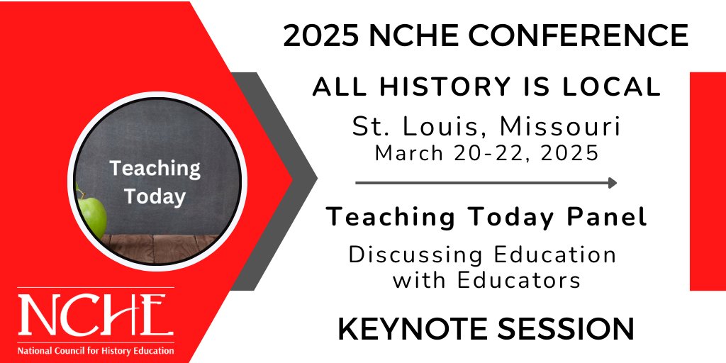 Join selected educators from across the country during our Teaching Today Panel at the 2025 NCHE Conference in St. Louis.  The panel will be discussing the latest issues that teachers are facing today.  

To register for the NCHE Conference, go to:
ncheteach.org/conference/reg…