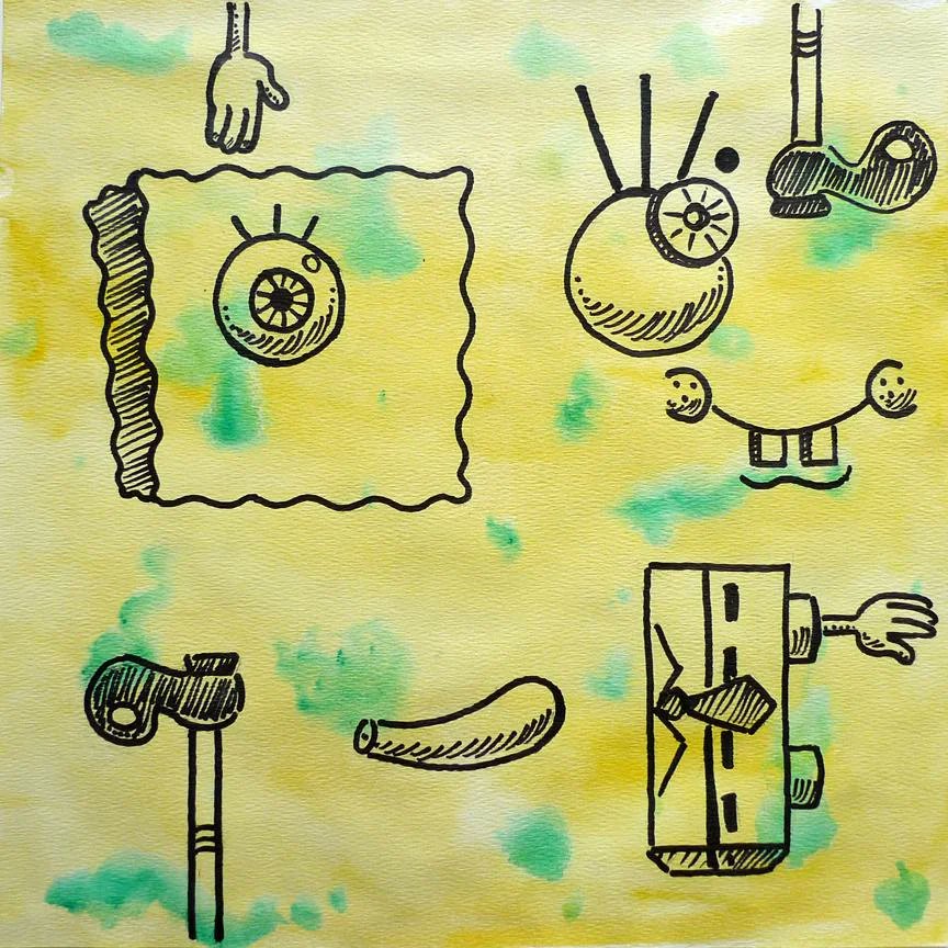 I absolutely adore Stephen Hillenburg‘s surreal paintings