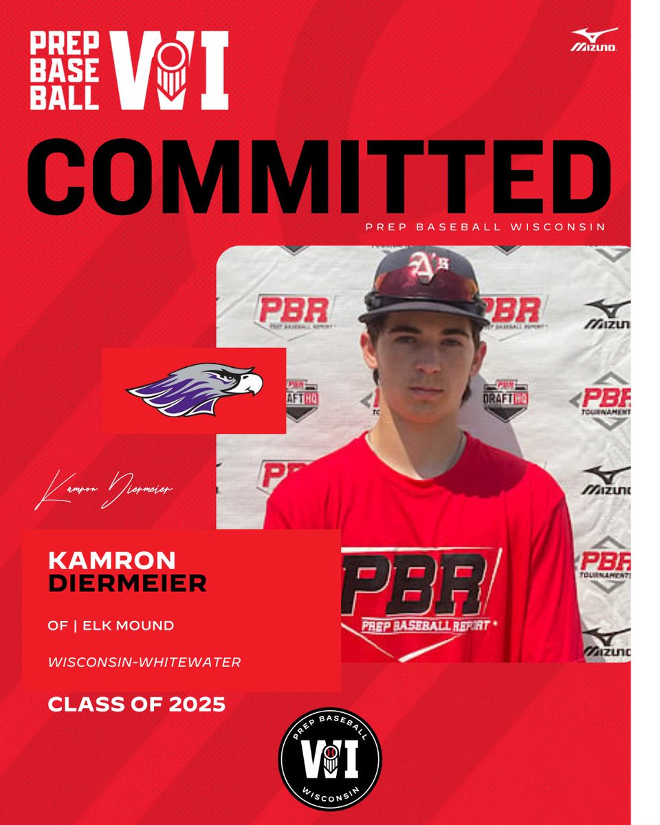 Prep Baseball Wisconsin (@prepbaseballwi) on Twitter photo OF Kamron Diermeier (Elk Mound, 2025) commits to Wisconsin-Whitewater.
Diermeier was an Honorable Mention for our All-State teams after batting .400 with 31 stolen bases this past spring.
(<a href="/UWWBaseball/">UWW Baseball</a> | <a href="/EauClaireAs17U/">Eau Claire A’s 2025-2026 Blue</a>)
👤: loom.ly/20oTnjA OF Kamron Diermeier (Elk Mound, 2025) commits to Wisconsin-Whitewater.
Diermeier was an Honorable Mention for our All-State teams after batting .400 with 31 stolen bases this past spring.
(<a href="/UWWBaseball/">UWW Baseball</a> | <a href="/EauClaireAs17U/">Eau Claire A’s 2025-2026 Blue</a>)
👤: loom.ly/20oTnjA