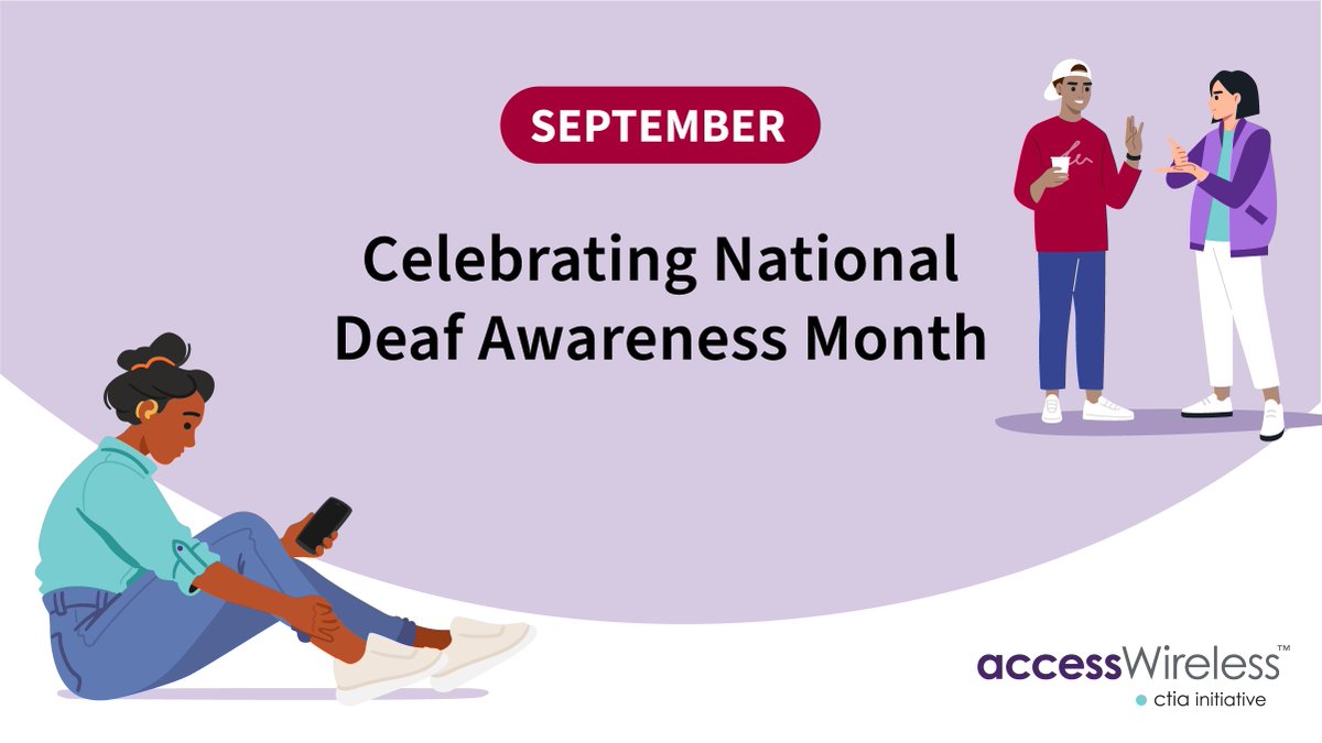 CTIA's tweet image. The wireless industry recognizes #DeafAwarenessMonth and the ways wireless works for the millions of people who are deaf or hard of hearing. Learn more about our wireless resources: bit.ly/3Zm44Qv
