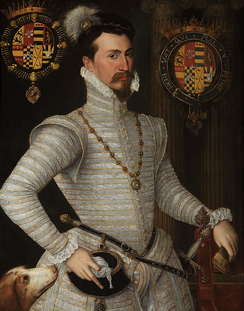 A portrait of Robert Dudley, Earl of Leicester, c. 1564.
Portrait of Robert Dudley, Earl of Leicester, painted when he was at the height of his influence and favour with Elizabeth I.