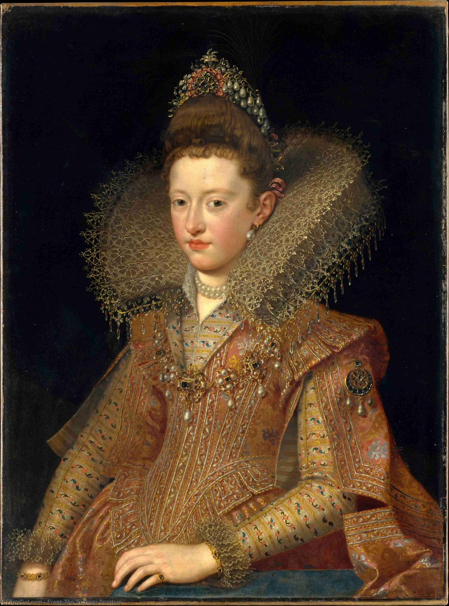Margherita Gonzaga (1591-1632) Duchess of Lorraine (1606-1624) Princess of Mantua, portrait painting by Frans Pourbus the Younger, before 1622.