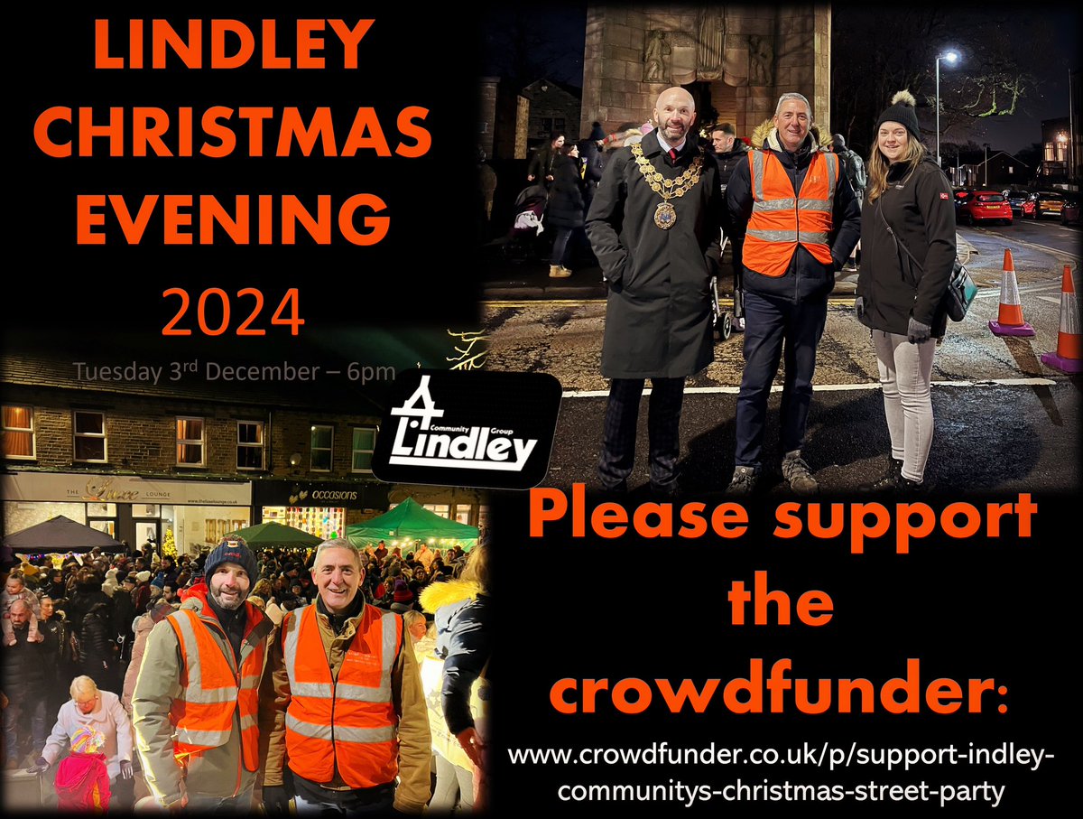 LINDLEY CHRISTMAS EVENING 

We need the help of our fantastic local businesses and our community in order to have our Lindley Christmas Evening this December.

Please share and contribute if you can:

👉🏼 crowdfunder.co.uk/p/support-lind… 

#Lindley #LindleyChristmasEvening