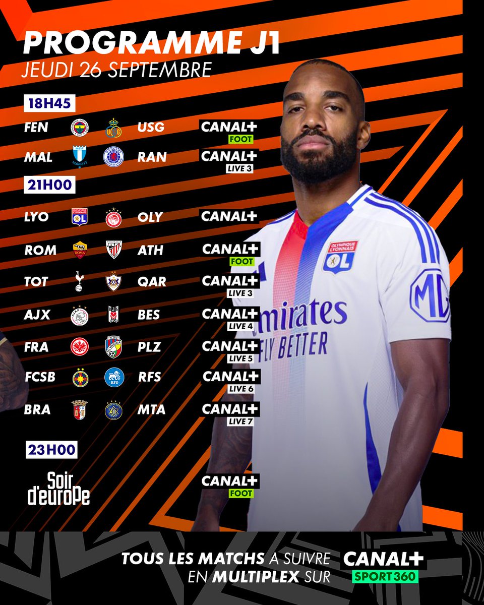 Voici le programme de la 1ère journée de LIGUE EUROPA 🤩

Quel match allez-vous suivre ? 👀

#UEL