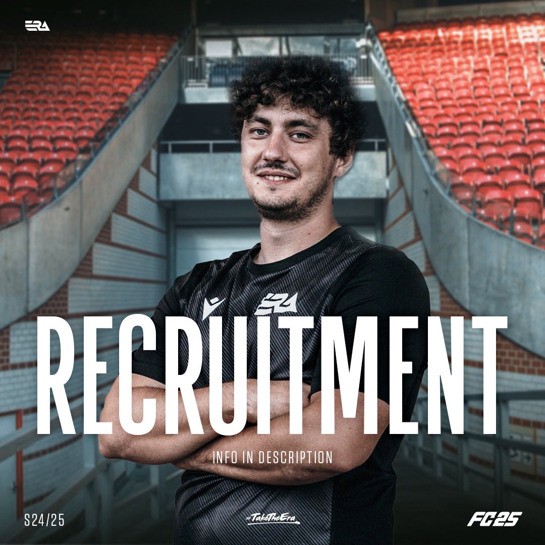 erateameu's tweet photo. Siamo alla ricerca di nuovi talenti per FC25! ⚽️

🎮 Player - Hai le abilità per fare la differenza sul campo virtuale?

🎓 Coach - Hai l’esperienza e le strategie giuste per portare la squadra al successo?

👉 Non perdere l’occasione, invia la tua candidatura in DM oggi stesso https://t.co/KriNGc2don