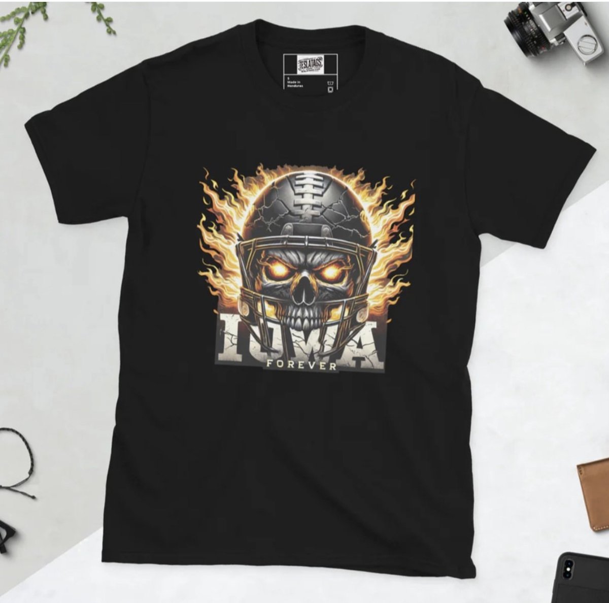 The HOTTEST new Iowa Football T-shirt from #teslatagsswag #iowafootball #hawkeyefootball #footballswag #iowatshirt #comfort