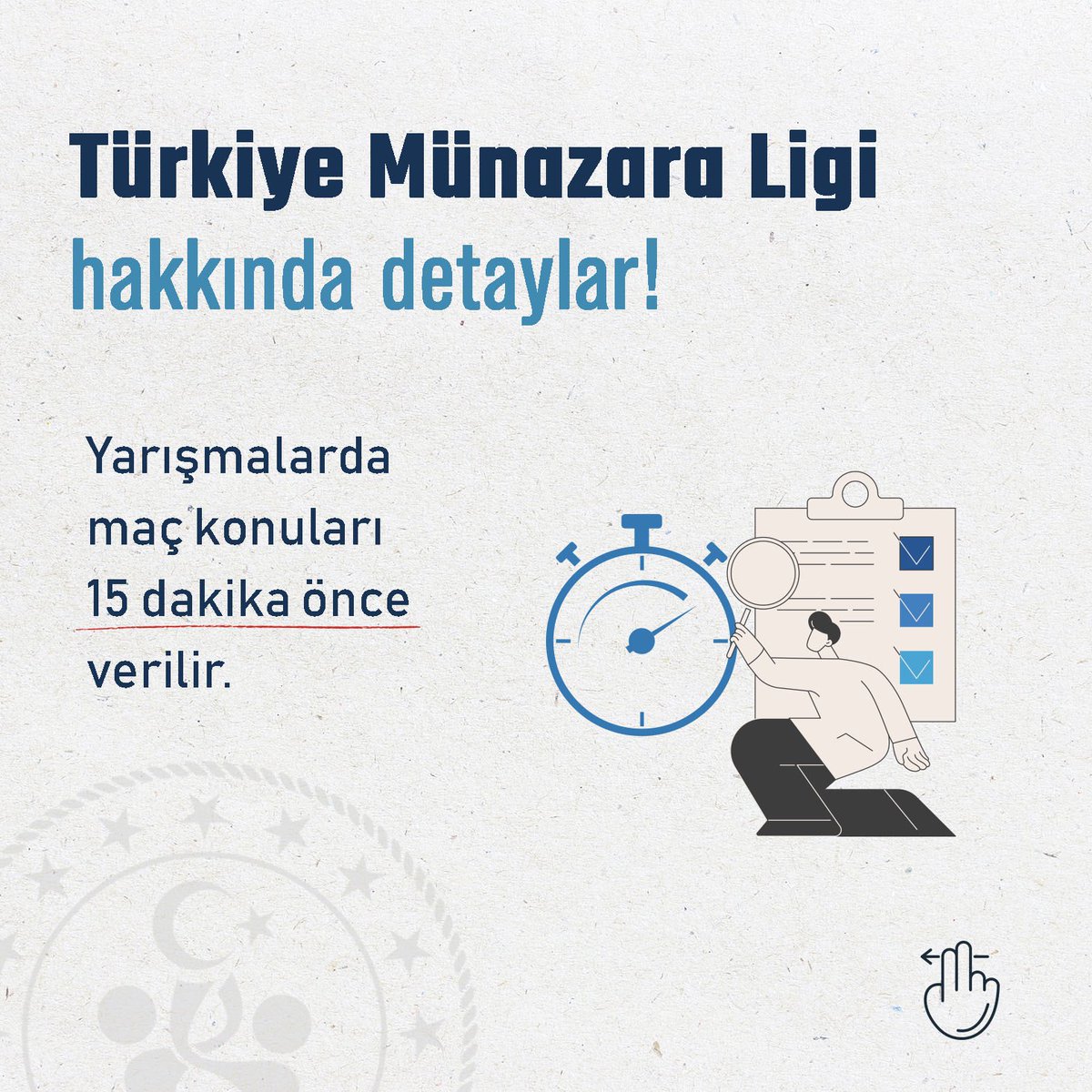 Türkiye Münazara Ligi Yarışmaları nedir? ⁉️

Sizin için derledik! 📚

🗓️Son başvuru tarihi: 30 Eylül!
🈸 Başvurular Gençlik Merkezlerinde! 

Sana en yakın Gençlik Merkezi, Gençlik Tesisleri Haritasında!

genclikhizmetleri.gov.tr/turkiye-munaza…