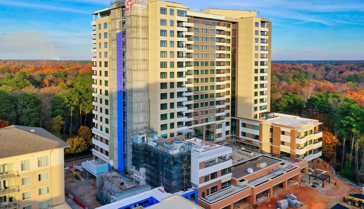 🍂 Fall is officially here, so we're throwing it back to when The Tower at The Cardinal North Hills was under construction. With vibrant views from every angle, it’s no wonder this senior living high-rise is a standout addition to the Midtown skyline.