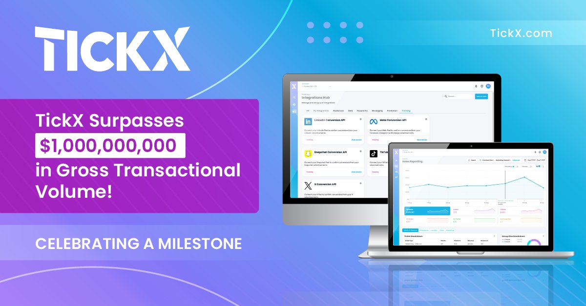 We’re excited to announce that TickX has surpassed $1 billion in gross transactional volume—a powerful reflection of the trusted partnerships we’ve built with our clients and their ticketing system providers, who are also key partners of ours.