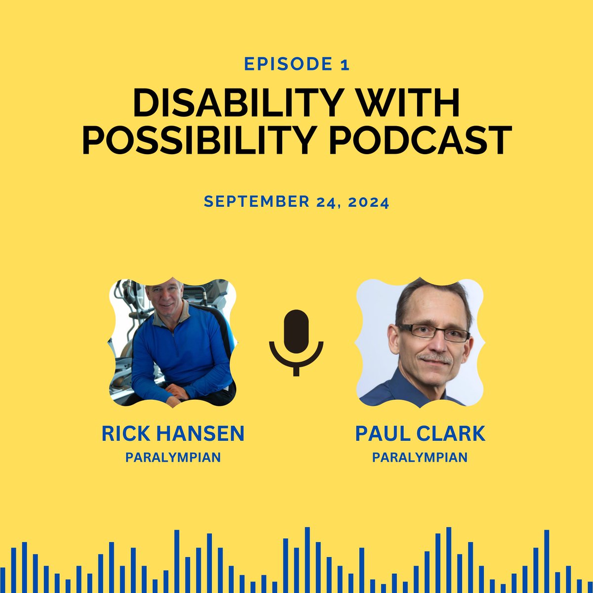 Disability_WP's tweet photo. DISABILITY WITH POSSIBILITY Season 1 has arrived! 

Paralympians Rick Hansen and Paul Clark are featured in our debut episode. 
Don’t miss out— listen now! 🎧🙌 

Acast: https://t.co/A6bZMJE0hn

Apple: https://t.co/dFUEvP5CM9

#DisabilityWithPossibility 
#NothingAboutUsWithoutUs https://t.co/dynah7s5tD