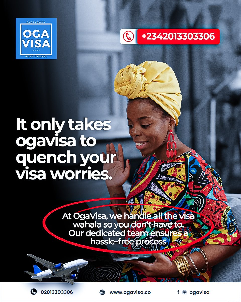 ogavisa's tweet photo. You waste time processing visa without expert advise.

ogavisa will make this process seamless to you.
#nysc #nigerian army #arms #abuja #breaking news #funke akindele https://t.co/KXWd8a21SK